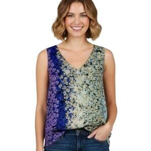 Cabi Top Women’s Size M Spring Cami Colorful Layered Floral Blouse Fairy Hippie